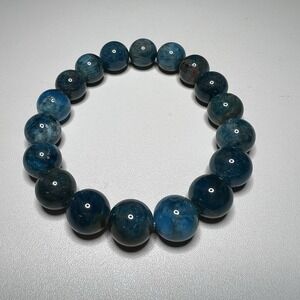 Blue Apatite Bead Bracelets Elastic Stretch